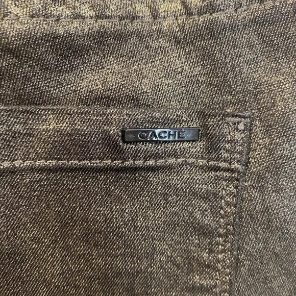 Cache Gold Metallic Jeans‎ Pants Womens Size 2 (598) - Picture 3 of 5